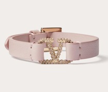 Valentino Garavani GARAVANI VLOGO SIGNATURE LEDERARMBAND mit KRISTALLEN Frau  UNI