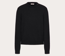VALENTINO Kaschmirpullover mit Rundhalsausschnitt und Black Untitled-nieten S