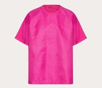 Valentino RUNDHALS-T-SHIRT aus BAUMWOLLE mit NYLON und NIETENDETAIl Mann  L