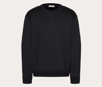 VALENTINO Rundhals-sweatshirt aus Baumwolle mit Black Untitled-nieten XS