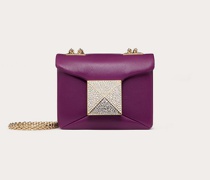 VALENTINO GARAVANI One Stud Mikrotasche aus Nappaleder mit Kristallen