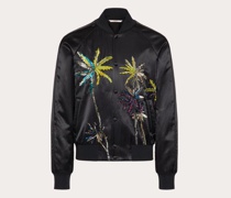 Valentino BOMBERJACKE aus VISKOSE mit PAILLETTENBESTICKTER PALME Mann