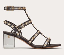 Valentino Garavani ROCKSTUD SANDALE mit RIEMCHEN aus DURCHSCHEINENDEM POLYMER und PLEXI-ABSATZ,MM Frau
