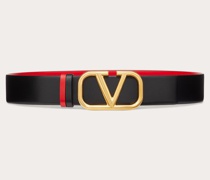 Valentino Garavani WENDEGÜRTEL VLOGO SIGNATURE aus glänzendem KALBSLEDER,  MM Frau  05