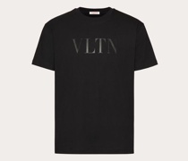 Valentino T-SHIRT aus BAUMWOLLE mit RUNDHALSAUSSCHNITT und VLTN-PRINT Mann  L