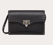 Valentino Garavani KLEINE ROCKSTUD SCHULTERTASCHE aus GENARBTEM KALBSLEDER Frau  UNI