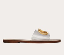 Valentino Garavani VLOGO SIGNATURE SLIDE-SANDALEN aus TRANSPARENTEM POLYMER Frau