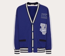 VALENTINO Cardigan aus Baumwolle mit Valentino- und V Crew-applikationen XS