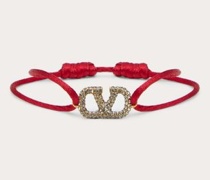 Valentino Garavani ARMBAND „VLOGO SIGNATURE“ aus BAUMWOLLE mit SWAROVSKI®-KRISTALLEN Frau  UNI