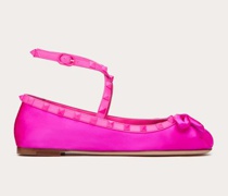 Valentino Garavani ROCKSTUD BALLERINAS aus SATIN mit FARBLICH ABGESTIMMTEN STUDS Frau