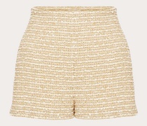 VALENTINO Gold Cotton Tweed Shorts