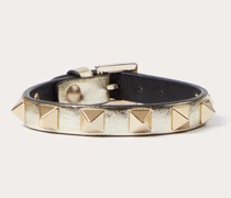 Valentino Garavani ROCKSTUD ARMBAND aus BESCHICHTETEM KALBSLEDER Frau  UNI