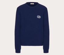 VALENTINO Rundhalspullover aus Wolle mit Vlogo Signature-applikation XS