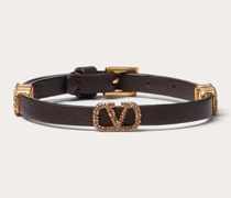 Valentino Garavani VLOGO SIGNATURE ARMBAND aus LEDER Frau  UNI