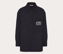 Valentino TWEEDHEMDJACKE aus BAUMWOLLE und VISKOSE mit VLOGO SIGNATURE-APPLIKATION Mann  XL