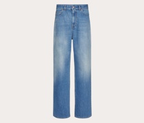 VALENTINO Jeans aus Blue Washed Denim mit  Archive -print