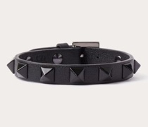 Valentino Garavani GARAVANI ROCKSTUD ARMBAND aus LEDER und METALL Mann  UNI