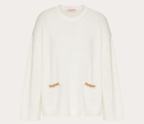 Valentino VLOGO CHAIN PULLOVER aus KASCHMIR Frau  L