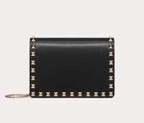 VALENTINO GARAVANI Pochette Rockstud aus Kalbsleder mit Kettenriemen