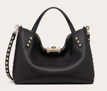 Valentino Garavani KLEINE TASCHE „ROCKSTUD“ aus gekörntem KALBSLEDER mit KONTRASTIERENDEM FUTTER Frau  UNI