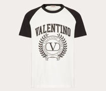 Valentino T-SHIRT aus BAUMWOLLE mit MAISON -STICKEREI Mann