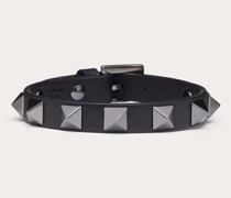 Valentino Garavani LEDERARMBAND ROCKSTUD mit RUTHENIUM-NIETEN Mann  UNI