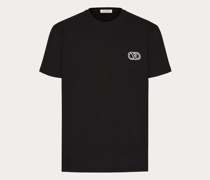 Valentino T-SHIRT aus BAUMWOLLE mit VLOGO SIGNATURE-APPLIKATION Mann