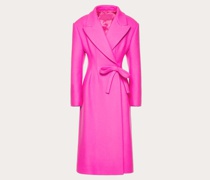 Valentino LANGER MANTEL mit SCHLEIFE aus DIAGONAL DOUBLE WOOL Frau
