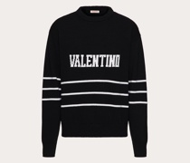 VALENTINO Rundhalspullover mit Valentino-stickerei XS