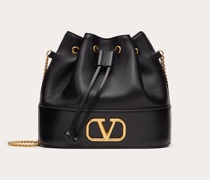 VALENTINO GARAVANI Kleine Bucket Bag aus Nappa mit Vlogo Signature Kettenriemen