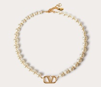 VALENTINO GARAVANI Halskette Vlogo Signature aus Metall mit Swarovski®-perlen