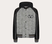 Valentino BOMBERJACKE aus BAUMWOLL-/WOOL TWEED mit KAPUZE und VLOGO SIGNATURE-STICKEREI Mann