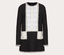 Valentino KURZES KLEID aus BESTICKTEM BAUMWOLL-COUTURE-TWEED Frau