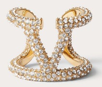 VALENTINO GARAVANI Ring Vlogo Signature aus Metall mit Kristallen 11
