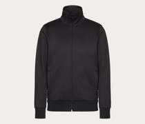 Valentino HOCHGESCHLOSSENES ACRYL-SWEATSHIRT mit REISSVERSCHLUSS und BLACK UNTITLED-NIETEN Mann
