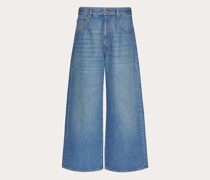 Valentino MITTELE VLOGO CHAIN DENIM-JEANS Frau