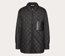 Valentino GESTEPPTE HEMDJACKE aus NYLON mit LEDERTASCHE und GEPRÄGTEM VLOGO SIGNATURE-Detail Mann  L