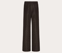 VALENTINO Cargohose aus Seidenfaille mit Durchgehendem Toile Iconographe-aufdruck