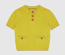 T-Shirt Aus Baumwollstrick Mit Lamé