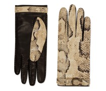 Handschuhe aus Pythonleder und Glattleder