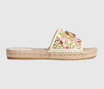 Damenespadrille-Sandale Mit Blumen-Print
