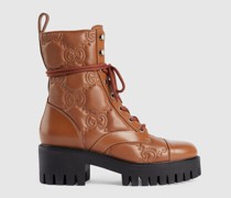 Damenschnürstiefel Aus GG Matelassé-Leder