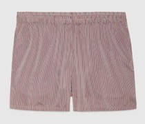 Badeshorts Aus Gestreiftem Stoff Mit Patch