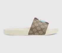 Herrenpantolette Mit Web Und Tiermotiv-Print