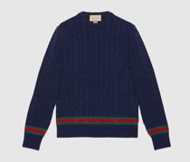 Pullover Mit Zopfmuster Und Web