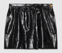 Minirock Aus Leder Mit Python-Print