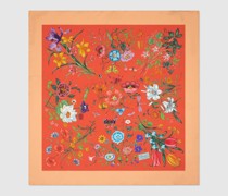 Vierecktuch Aus Seide Mit Flora-Print