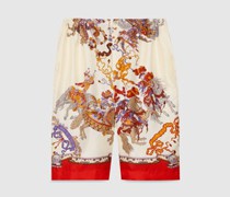 Shorts Aus Seide Mit Roi-Soleil-Print