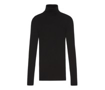 Rollkragenpullover aus feinem, geripptem Wollstrick