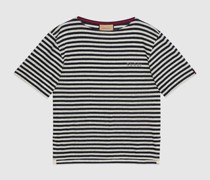 T-Shirt Aus Gestreiftem Leinenjersey